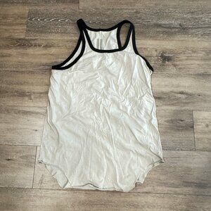 Rick Owens GETHSEMANE F/W 22 Banded Tank Top Pearl/Black